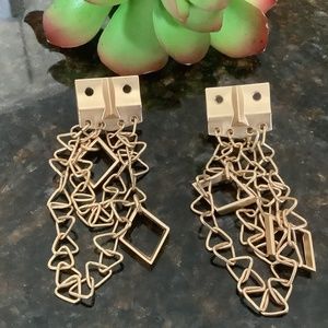 Anthropologie Gold Chain Drop Earrings NWOT